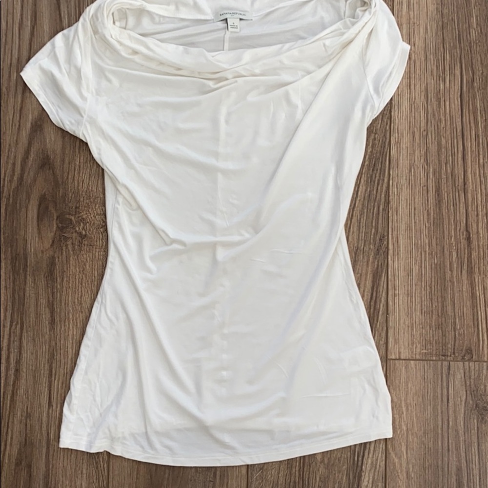 BR Drape Neck White top